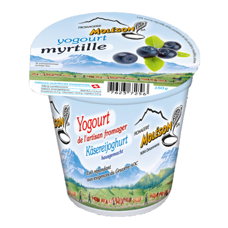 Yogourt au lait de Vache myrtille (Fribourg)